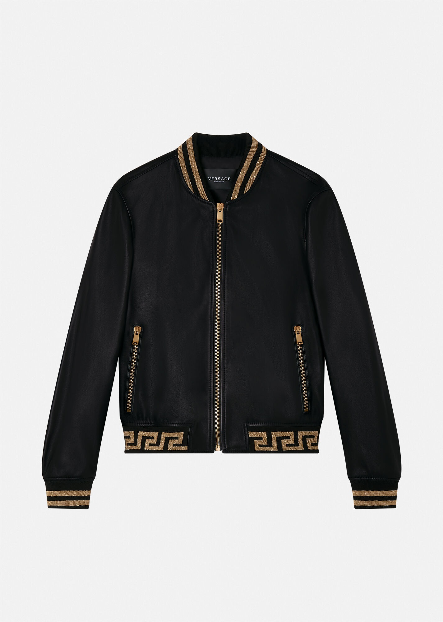 Greca Nappa Leather Bomber Jacket - 1