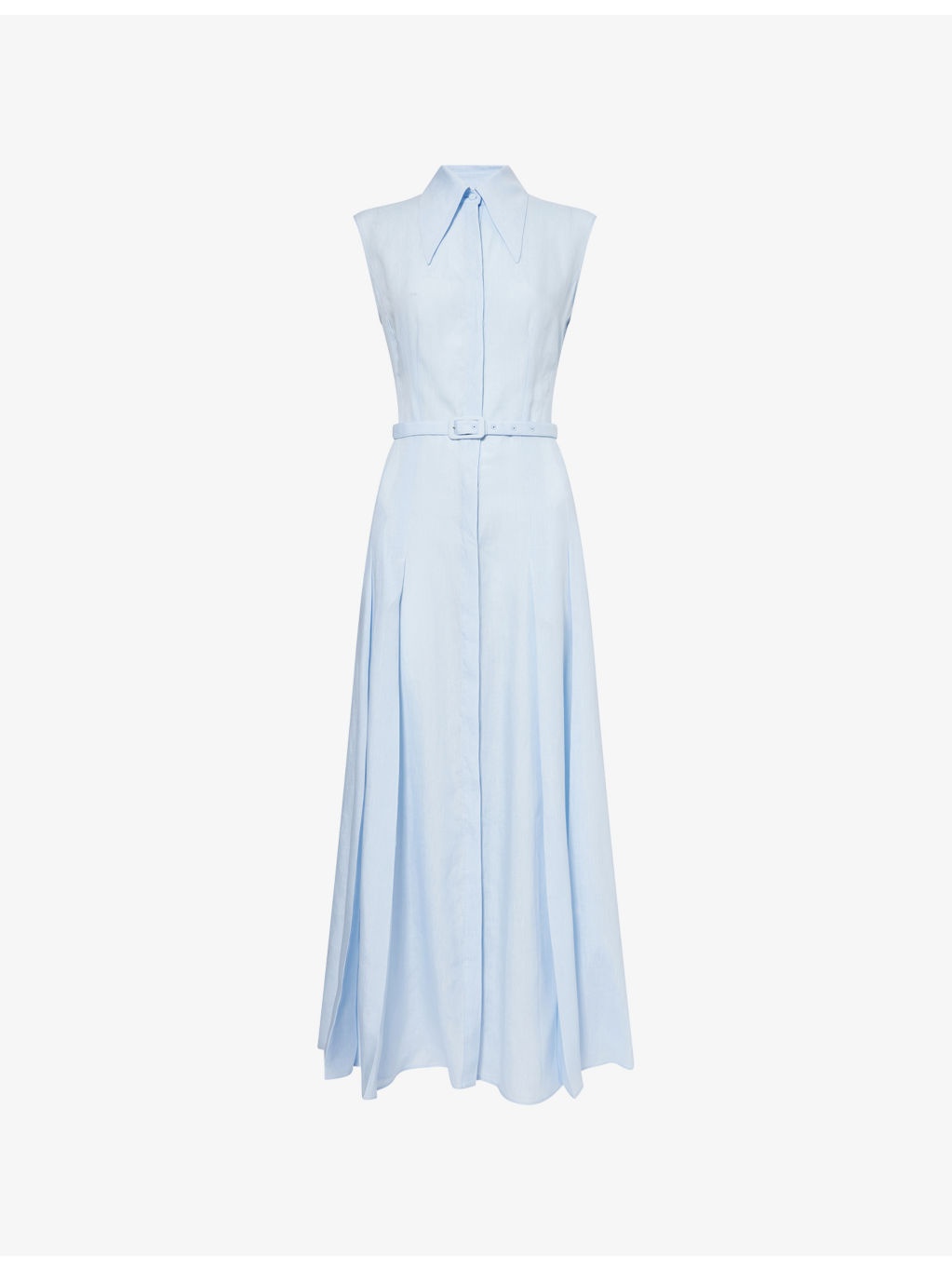 Durand Sleeveless Belted Linen Midi Dress - 1