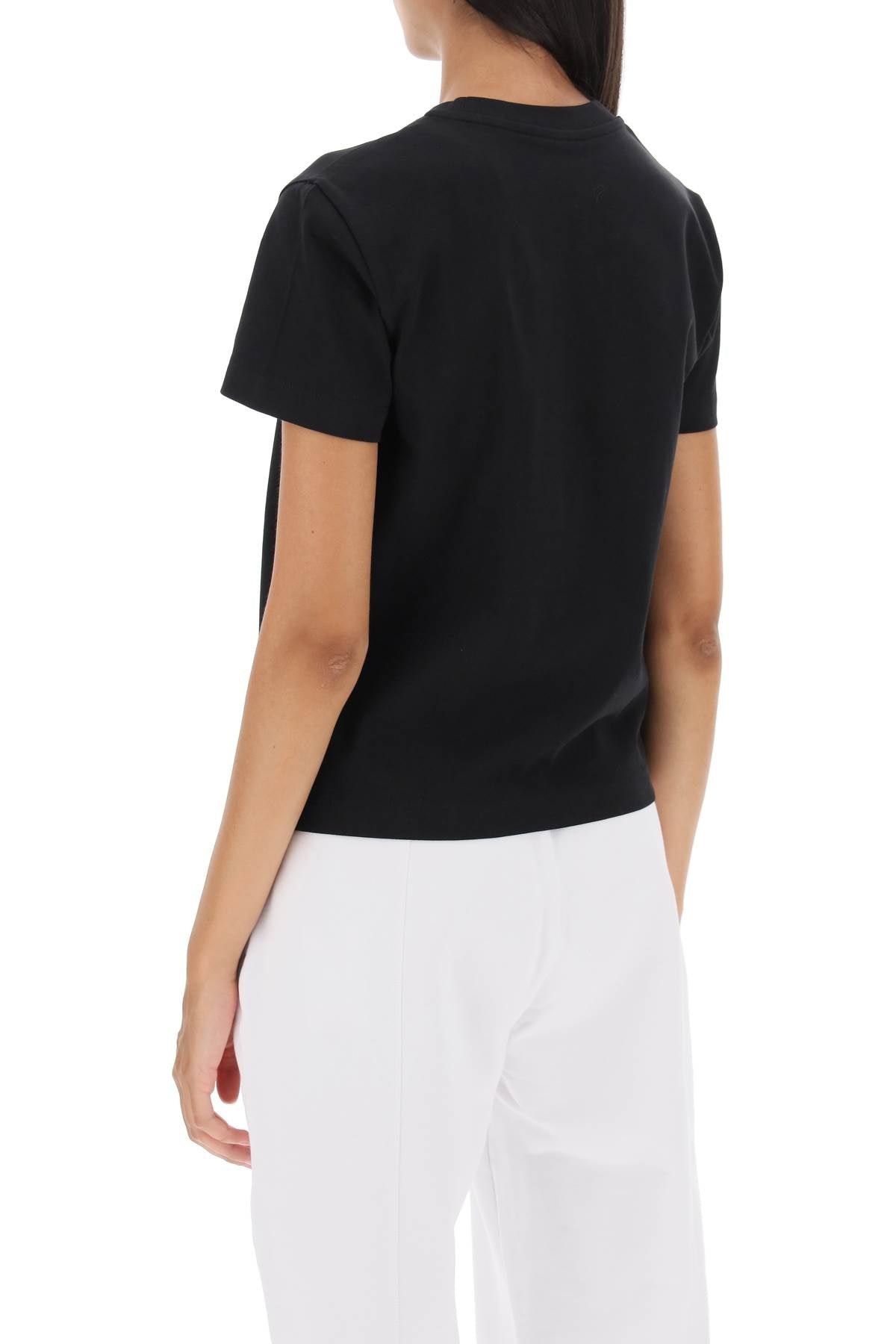 Moncler Basic T-Shirt With Rhinestone Logo Women - 3