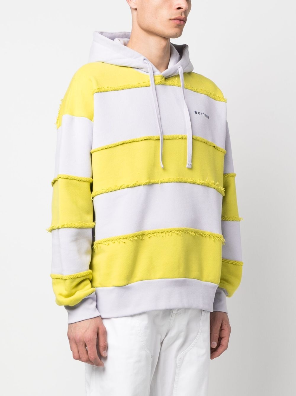 striped drawstring hoodie - 3