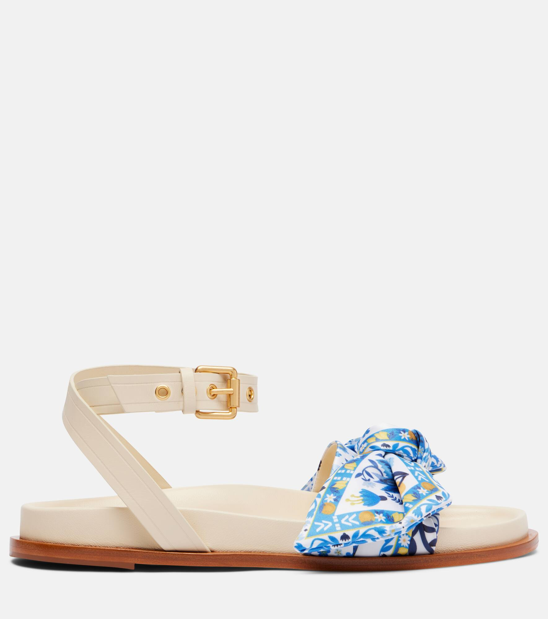 Bow-detail printed sandals - 4