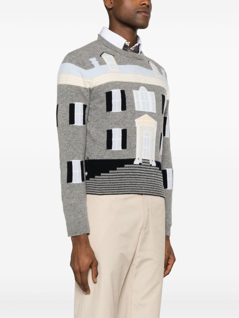 House intarsia-knit wool jumper - 3