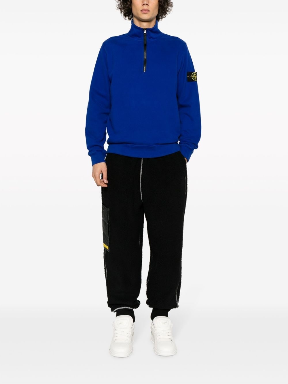 logo-patch fleece track pants - 2