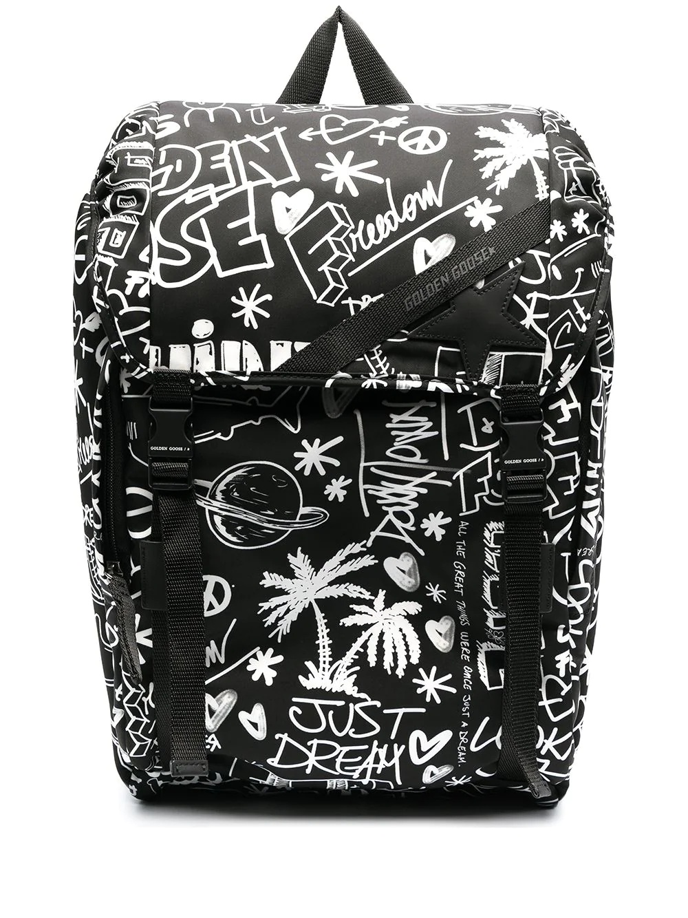 all-over graphic print backpack - 1