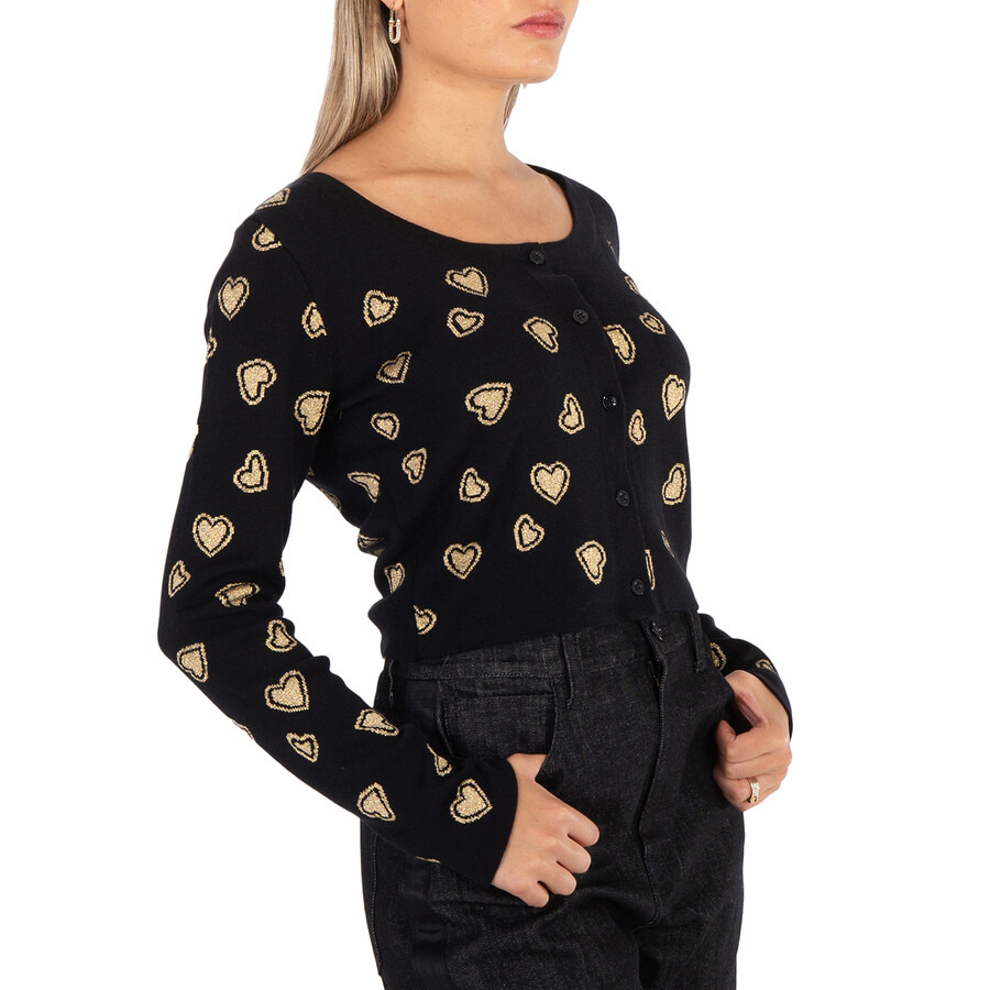 Moschino Ladies Heart-Intarsia Cardigan - 4