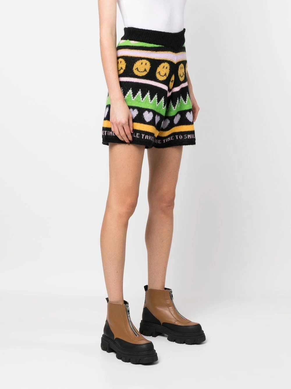 graphic-print knitted shorts - 3