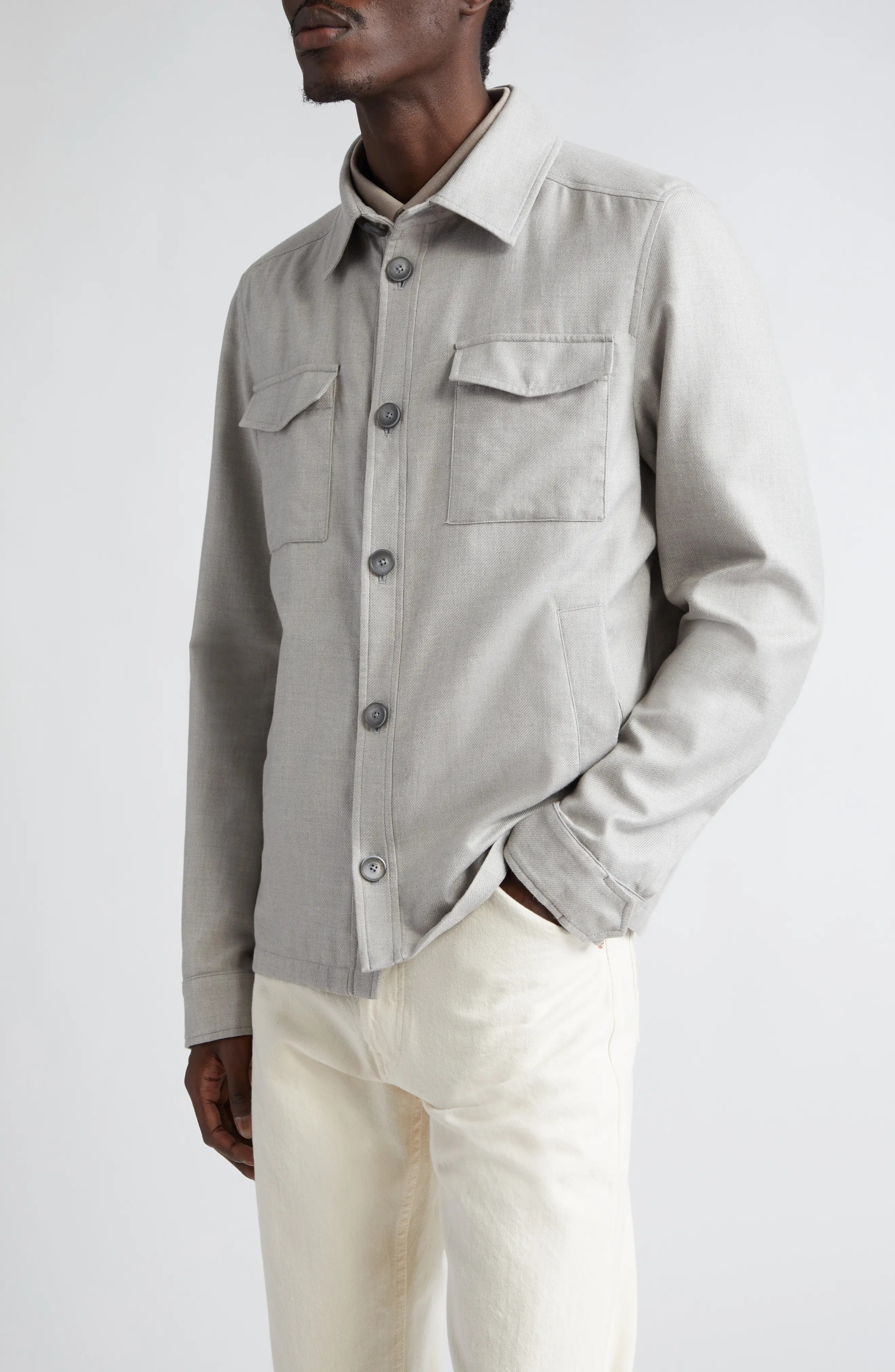 Rain System Water Resistant Cotton, Cashmere & Silk Shirt Jacket - 4