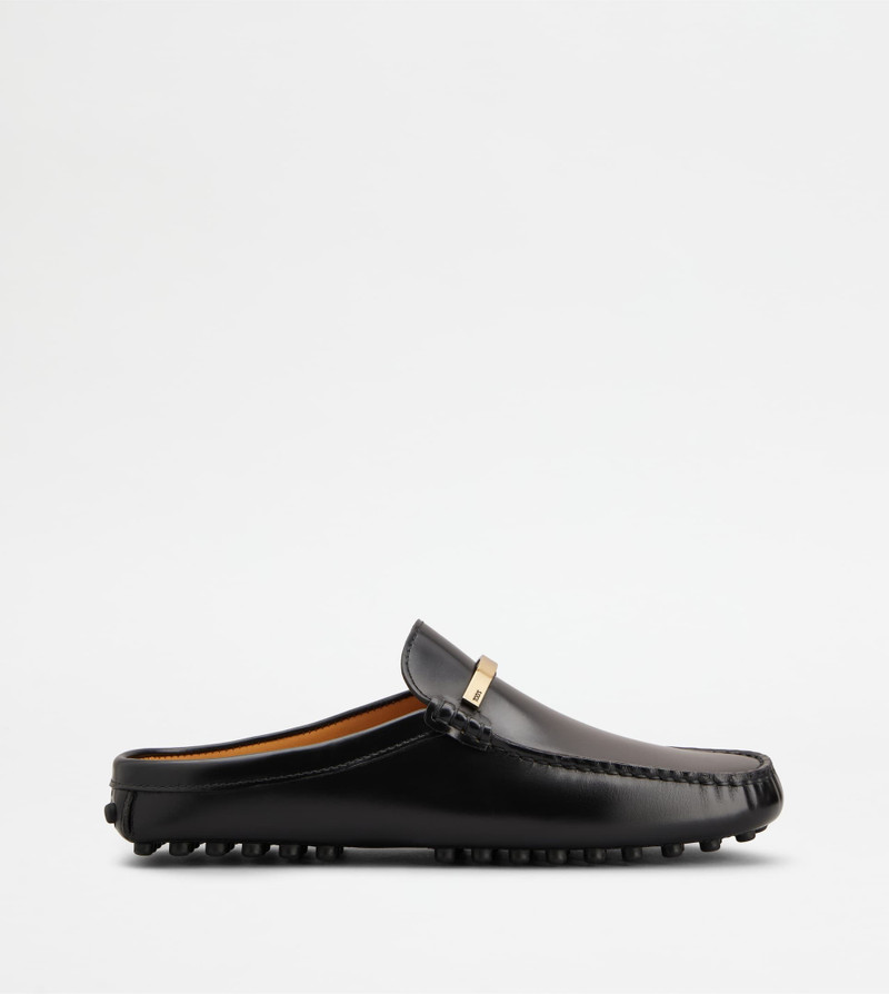 GOMMINO MULES IN LEATHER - BLACK 1