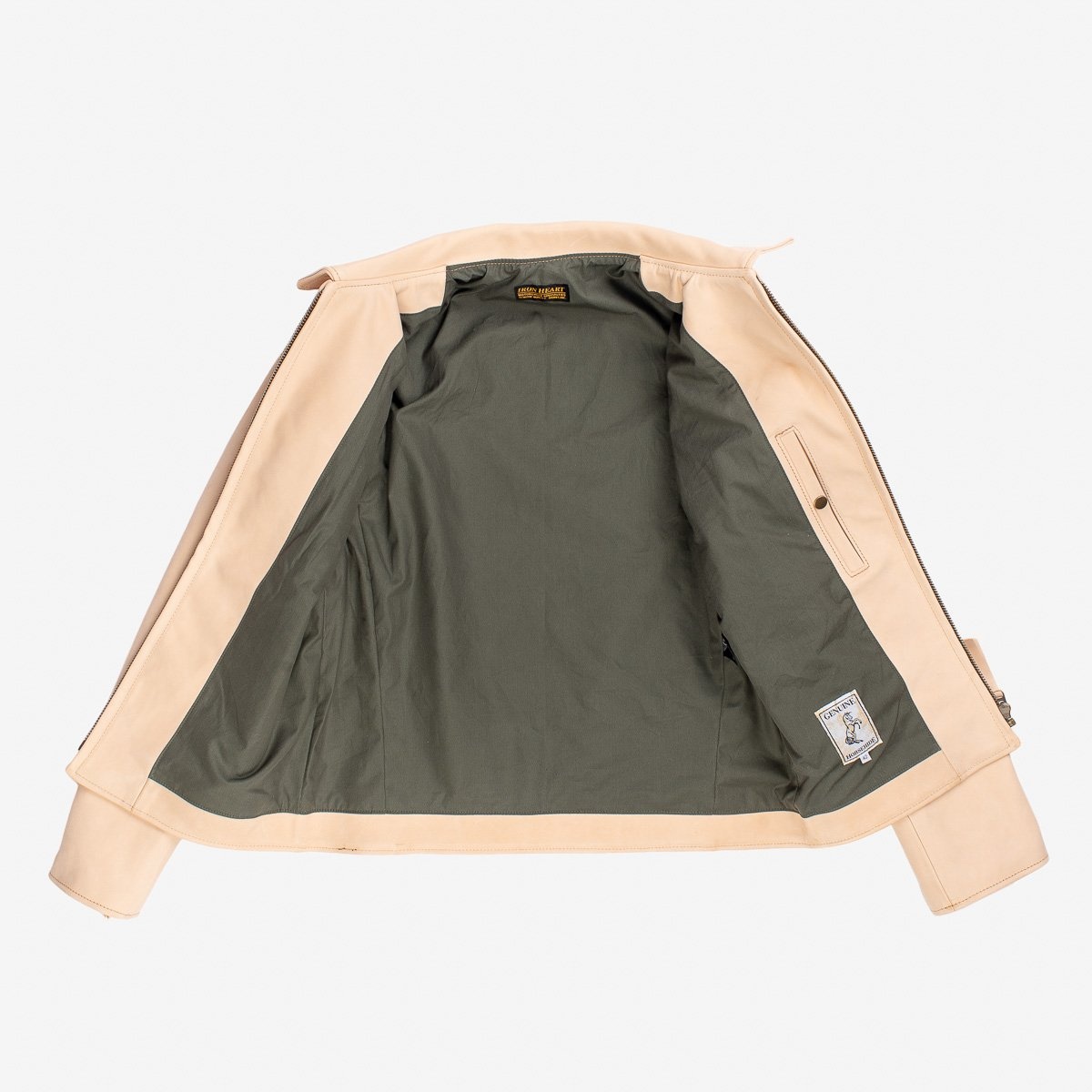 IHSB-BB-NAT Iron Heart x Simmons Bilt Natural Horsehide Jacket - The Bareback - 5