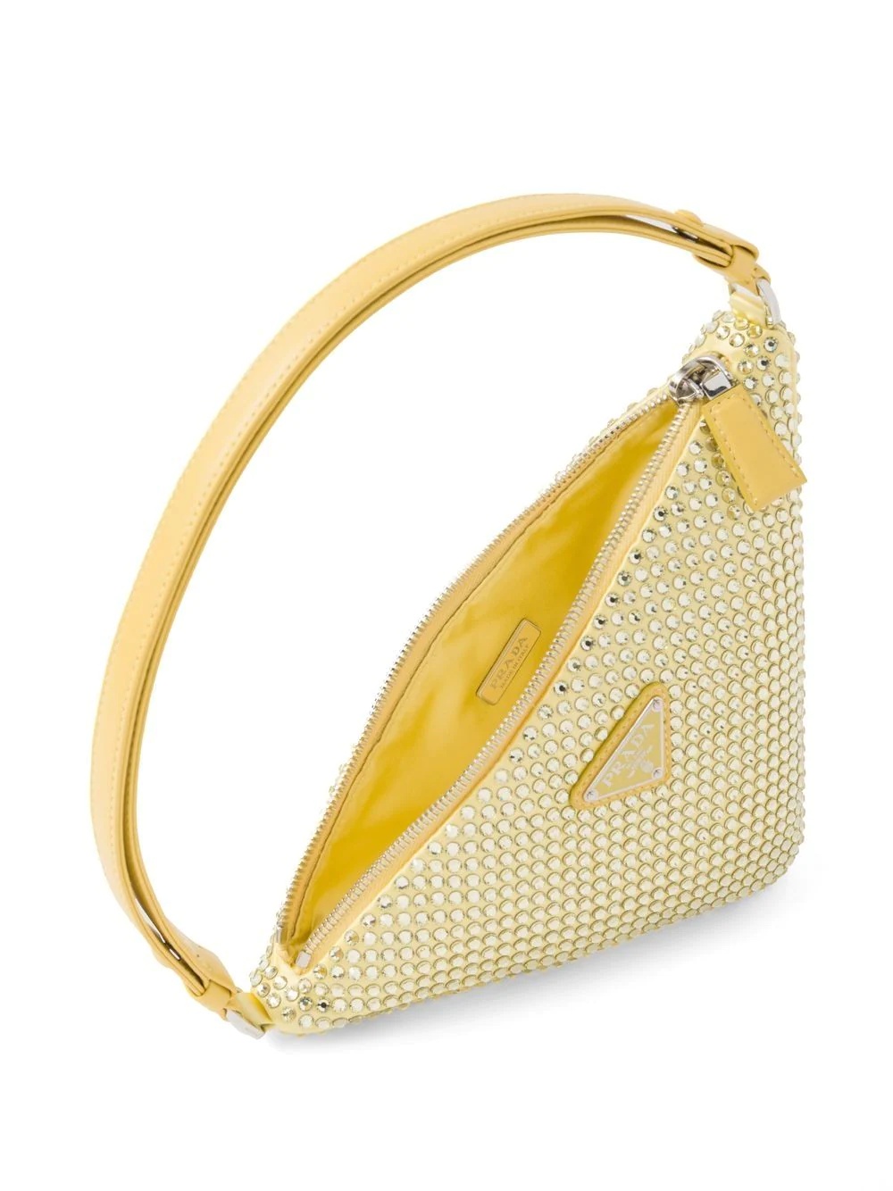 Triangle crystal-embellished mini bag - 5