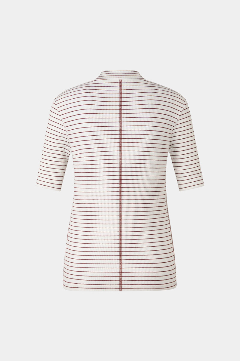 BOGNER T-shirt Riva in Wine red/off-white outlook