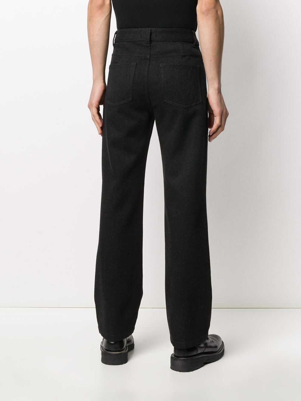 straight fit ribbed trousers - 4