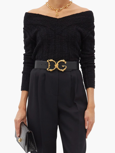 Dolce & Gabbana Off-the-shoulder ribbed wool-blend sweater outlook