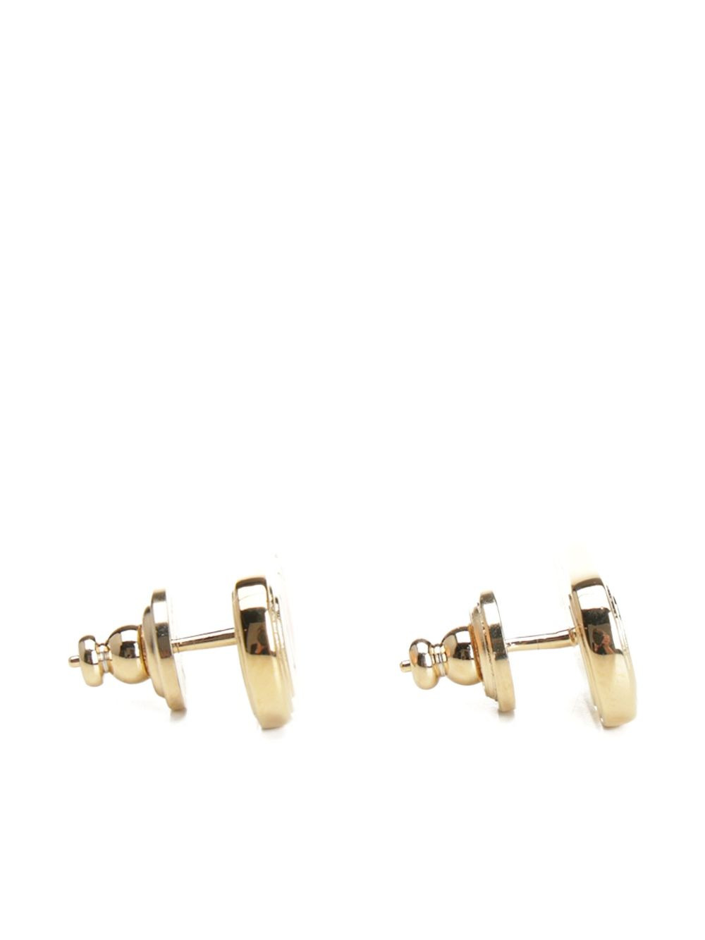 oval-frame logo earrings - 2