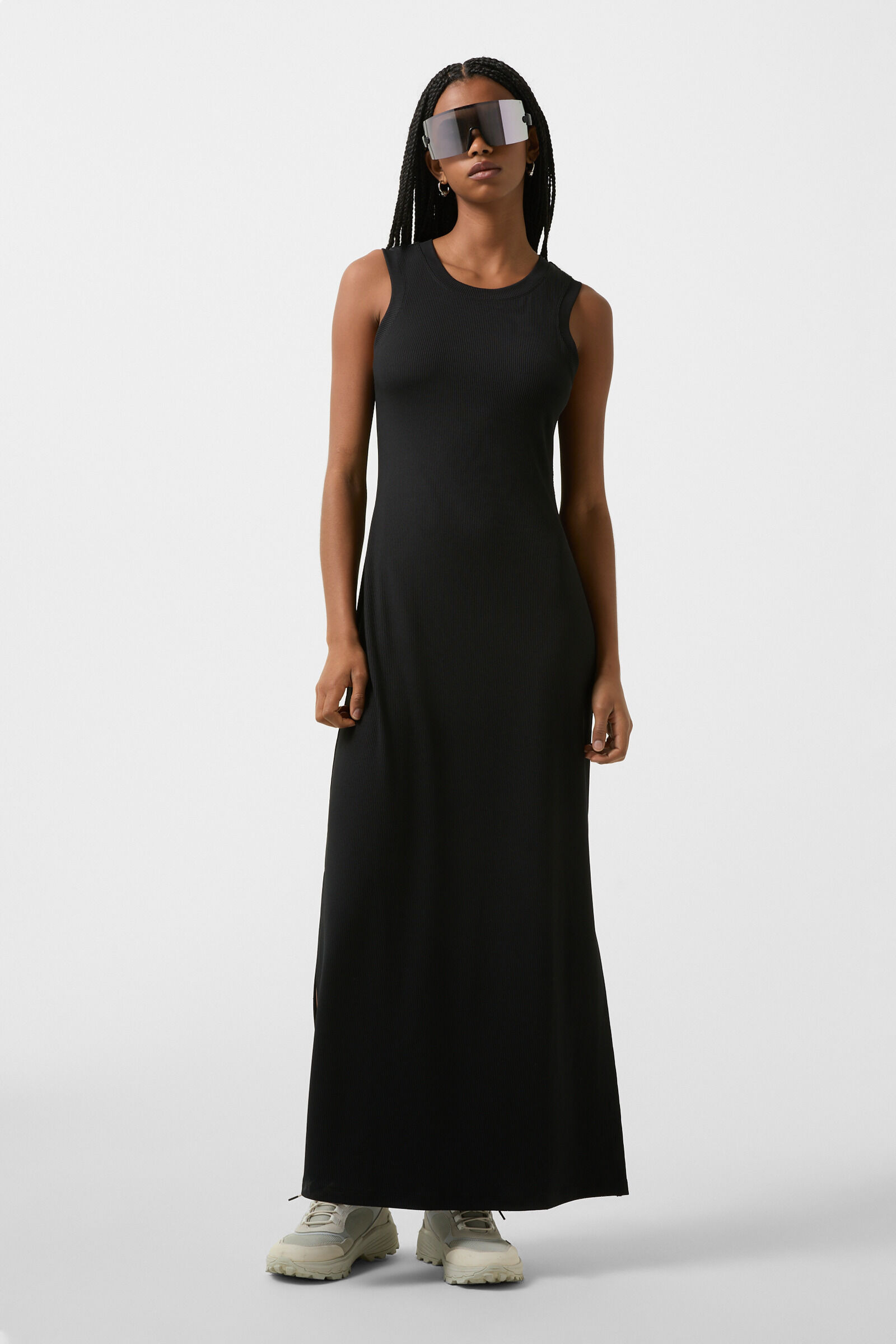 Rib knit dress Eleen in Black - 2