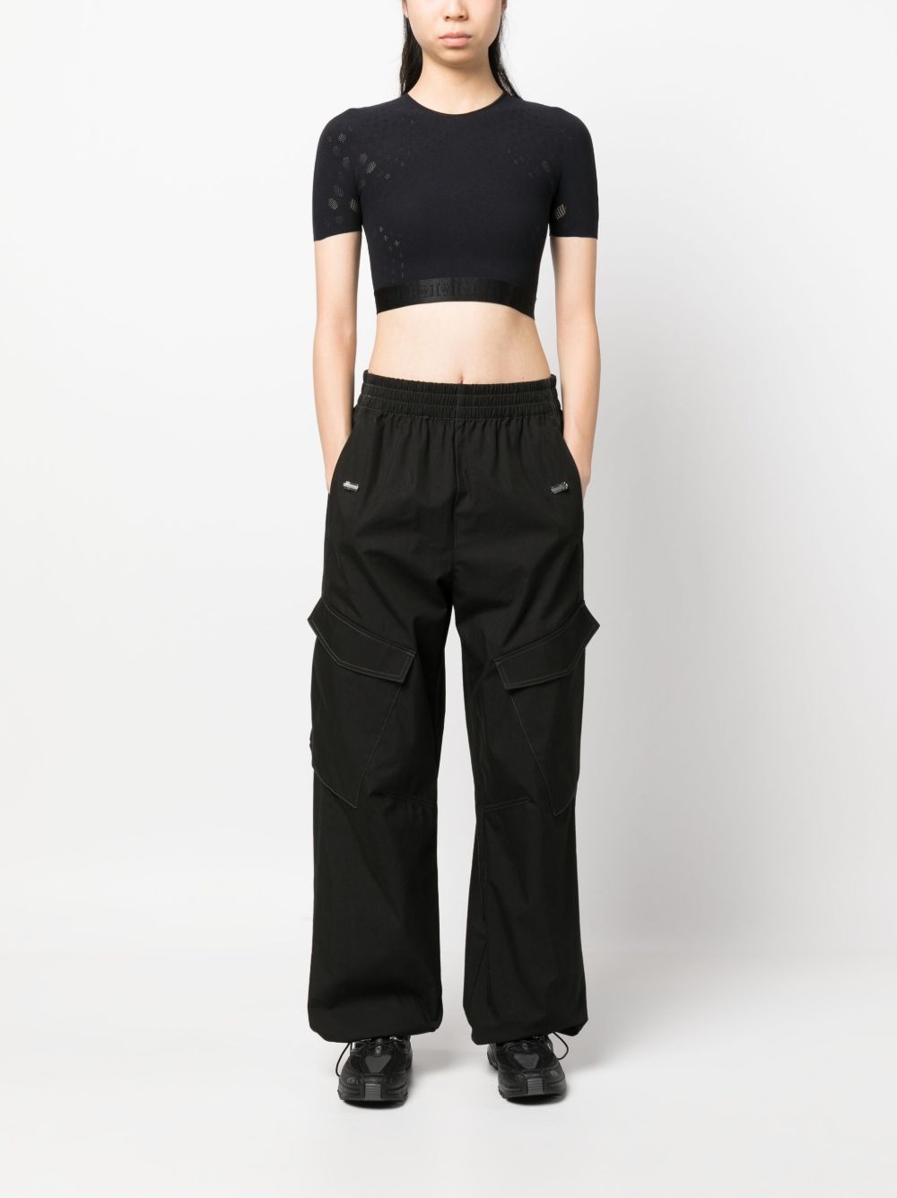 semi-sheer cropped top - 2