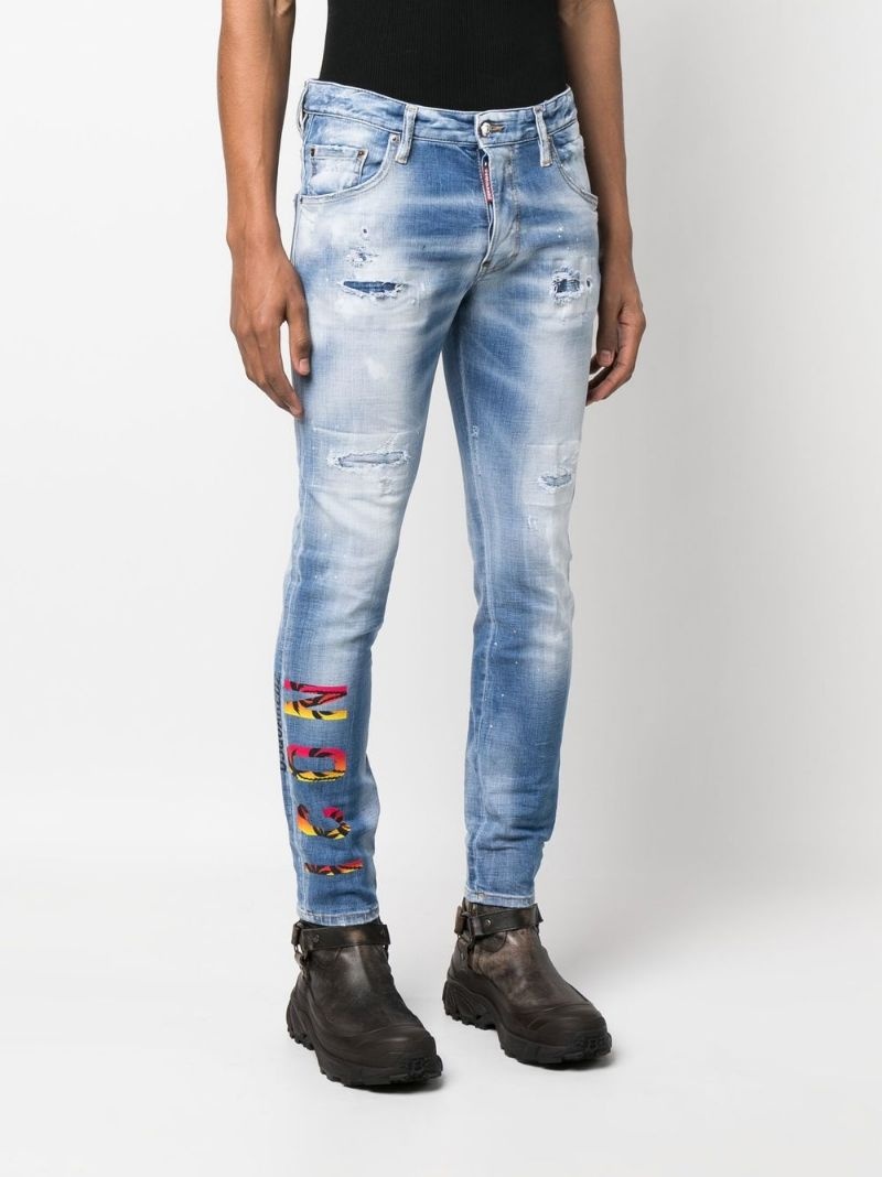 Icon printed slim-cut jeans - 3