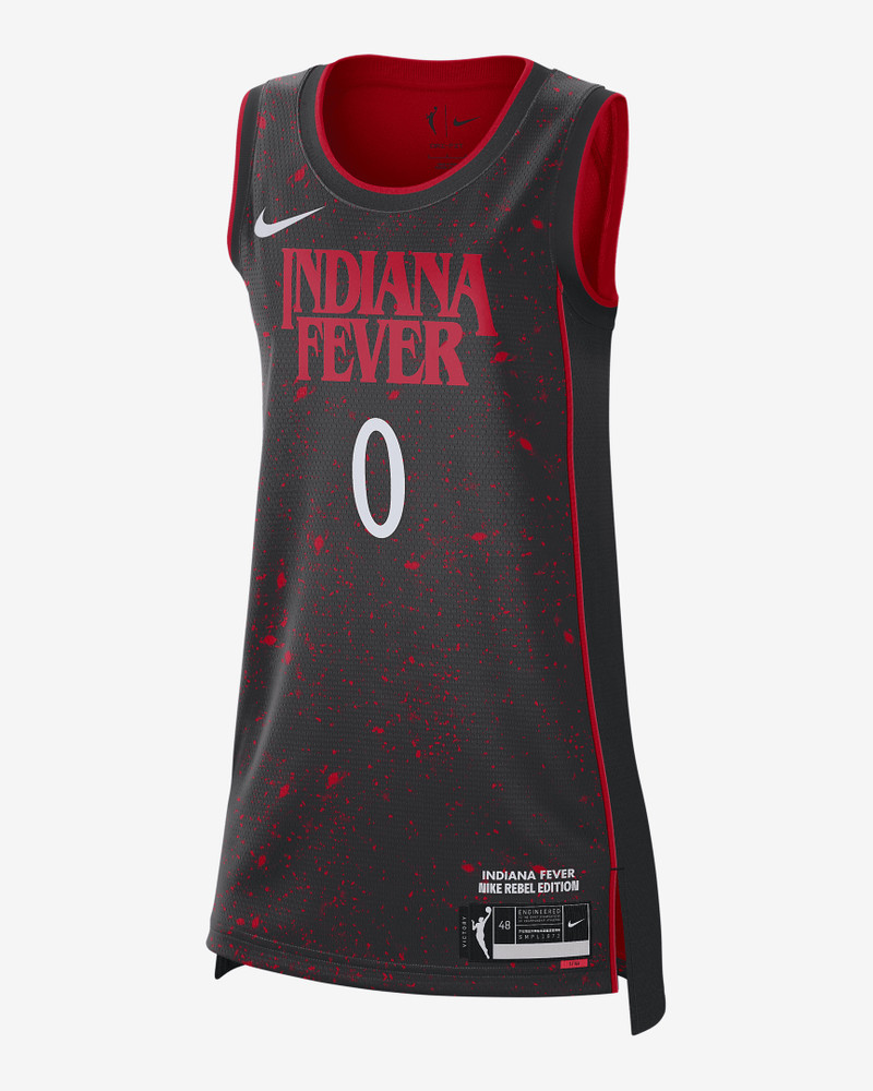 Kelsey Mitchell Indiana Fever x Stranger Things 2025 Rebel Edition Women’s Nike Dri-FIT WNBA Victory 1
