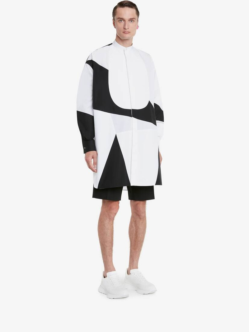 Men's Brushstroke Oversized Shirt in Black/white 3