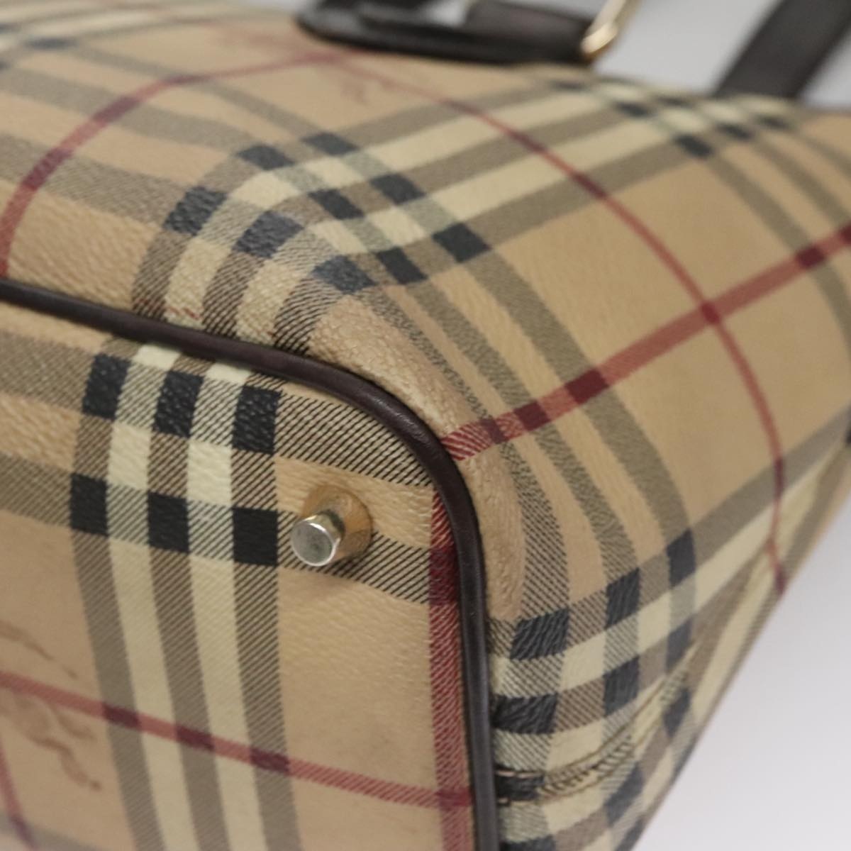Burberry Nova Check Tote Bag Pvc Leather Beige - 15