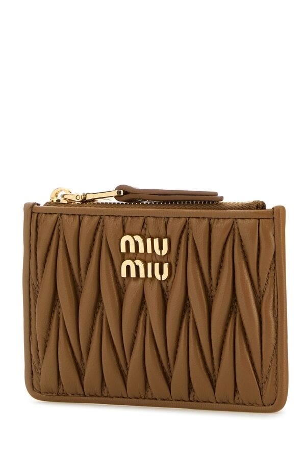 Miu Miu Woman Caramel Nappa Leather Card Holder - 2