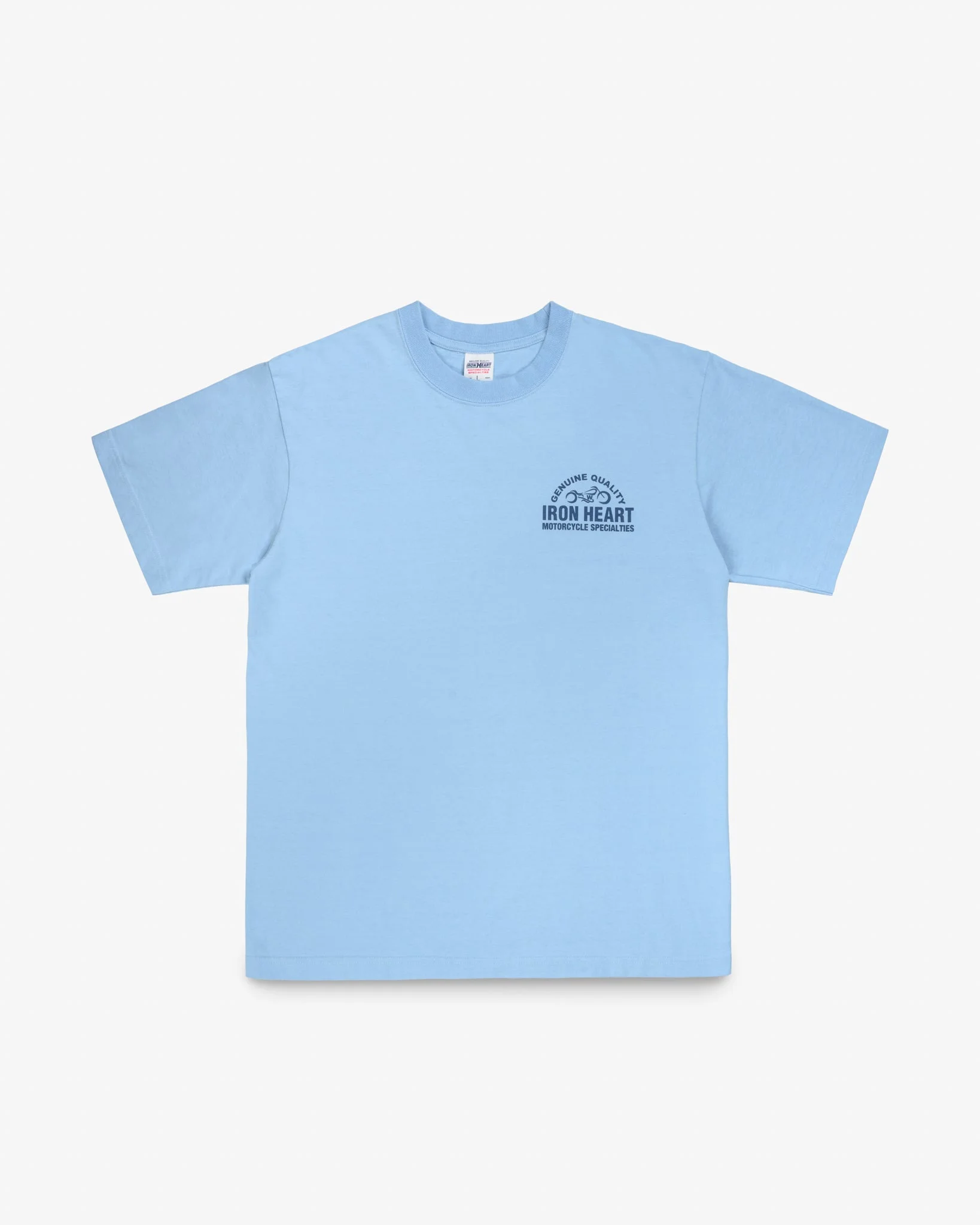 7.5OZ PRINTED LOOPWHEEL CREW NECK T-SHIRT - SAX BLUE - 1