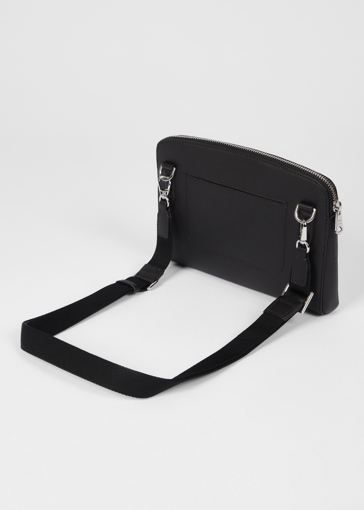 Dark Brown Leather 'Shadow Stripe' Cross-Body Bag - 2