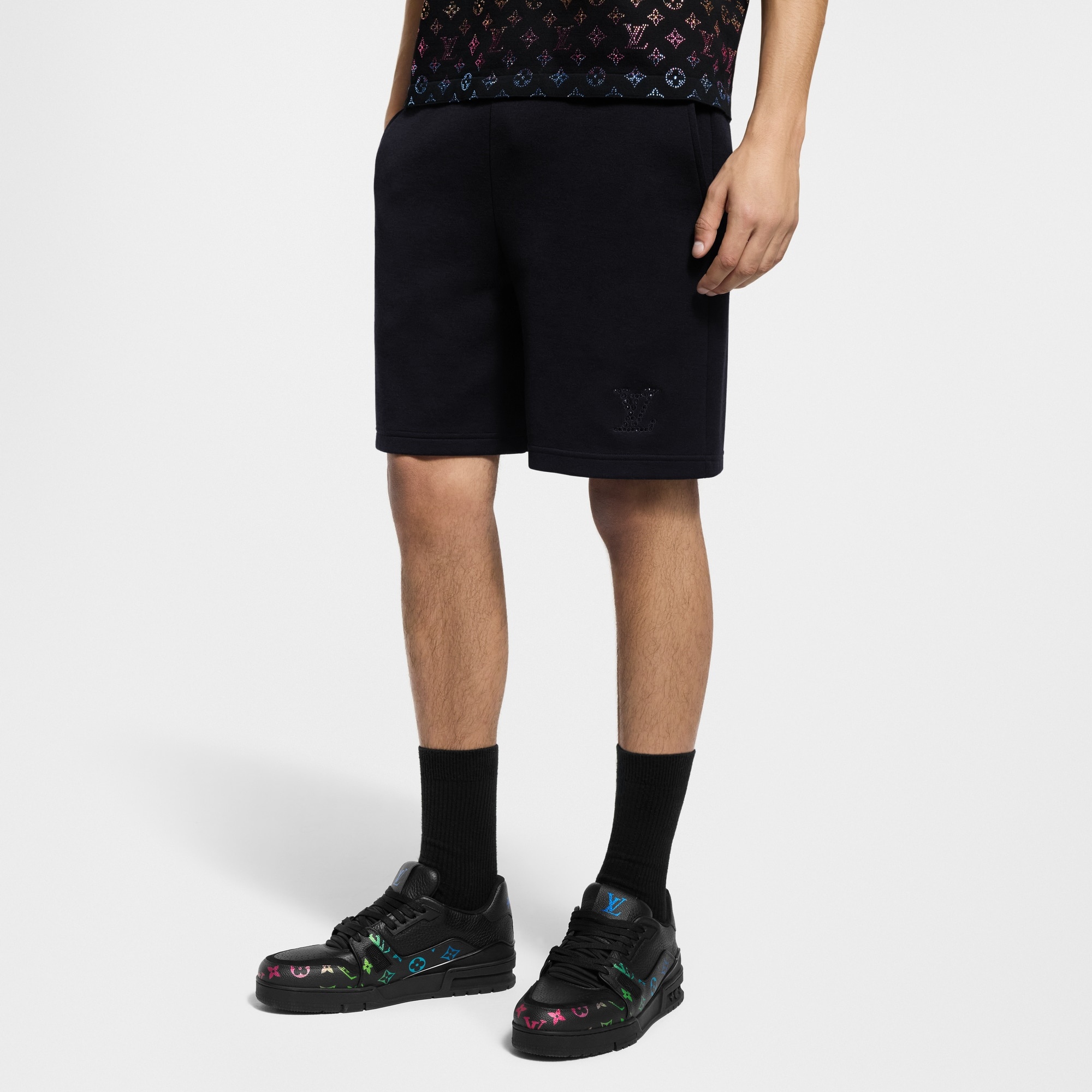 LV Embellished Jersey Shorts - 2