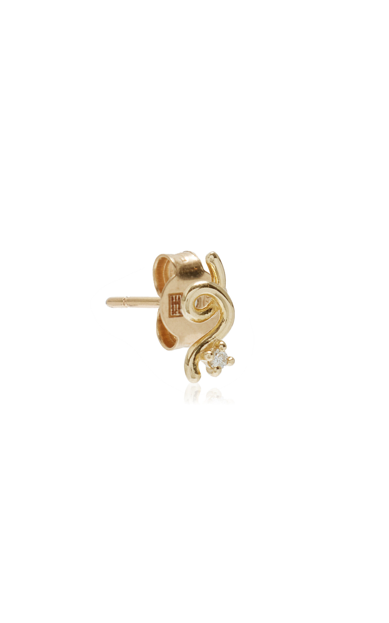 Mini Loop 9K Yellow Gold Diamond Single Earring gold - 3