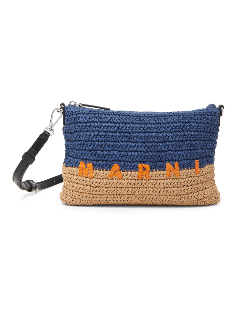 Men's Logo Woven Flat Pochette Bag - Blue Pompe Carrot 1