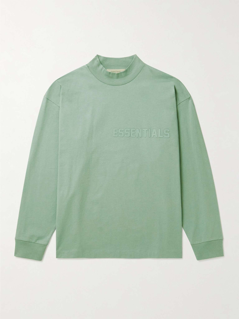 Logo-Appliquéd Cotton-Jersey Mock-Neck T-Shirt - 1