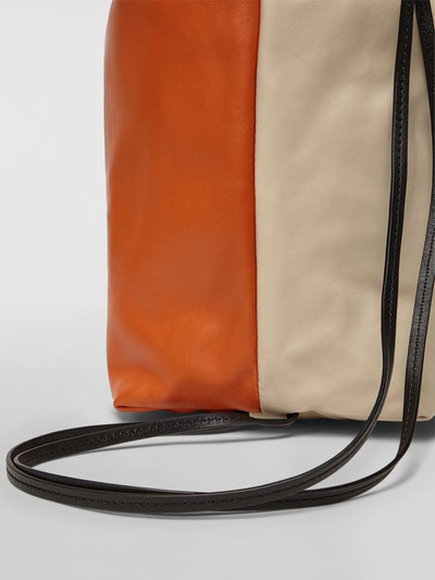 Marni ORANGE AND BEIGE GUSSET BACKPACK BAG IN SMOOTH LEATHER outlook
