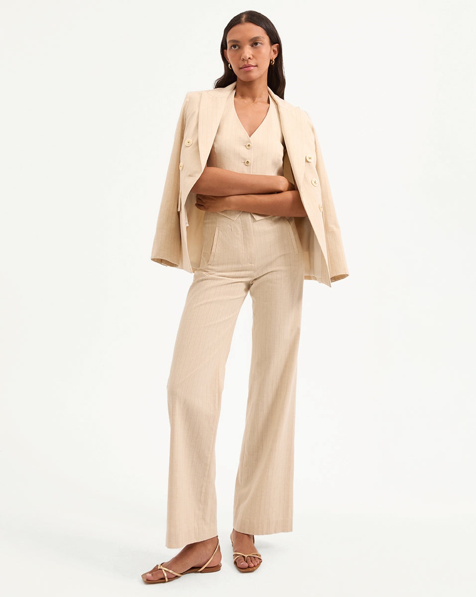 JUDE METALLIC PINSTRIPE PANT - 7
