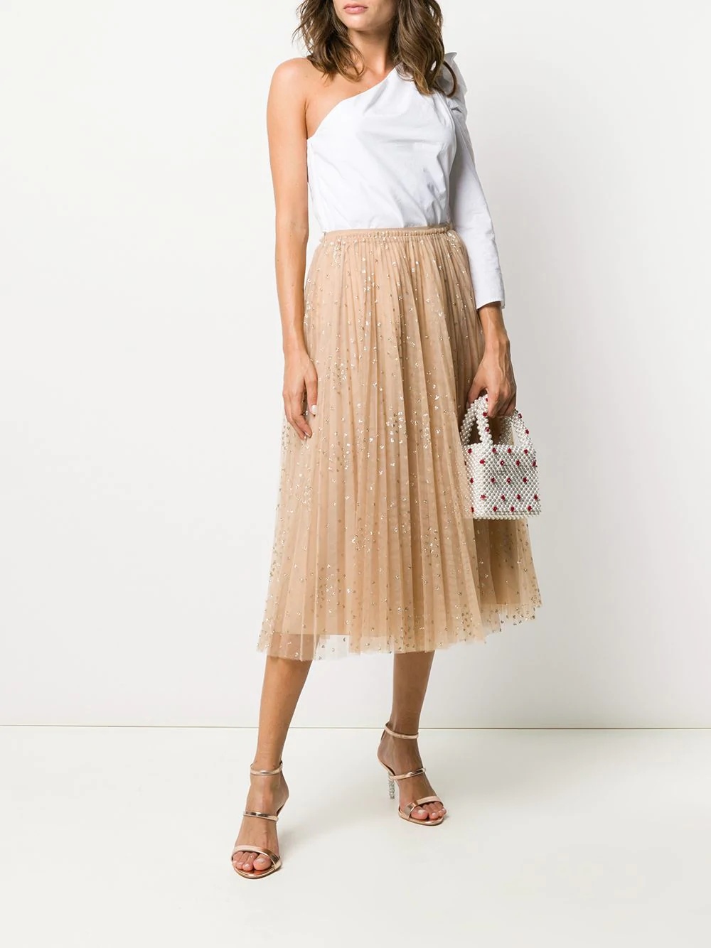 glitter detail pleated skirt - 2