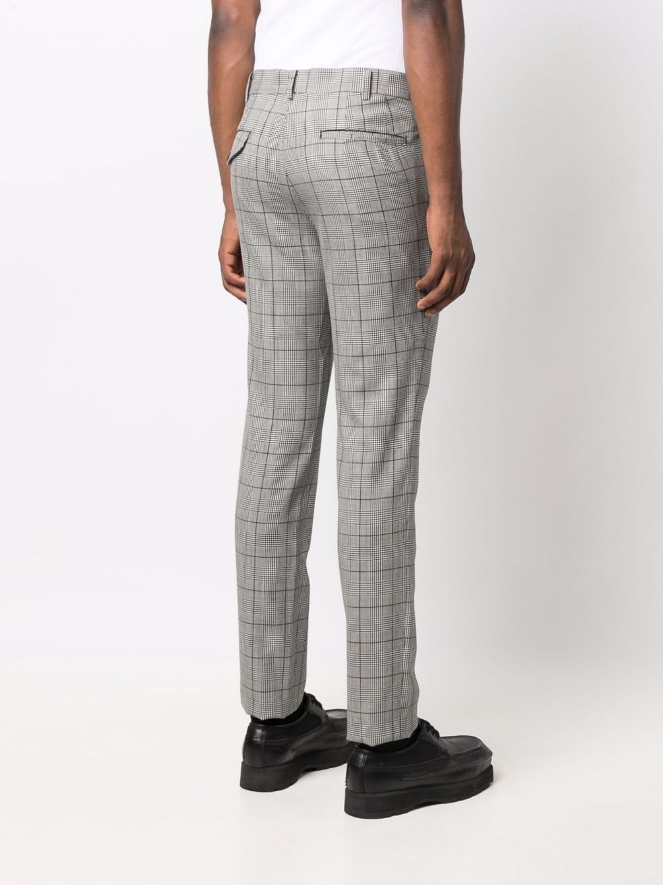 plaid-check print trousers - 4