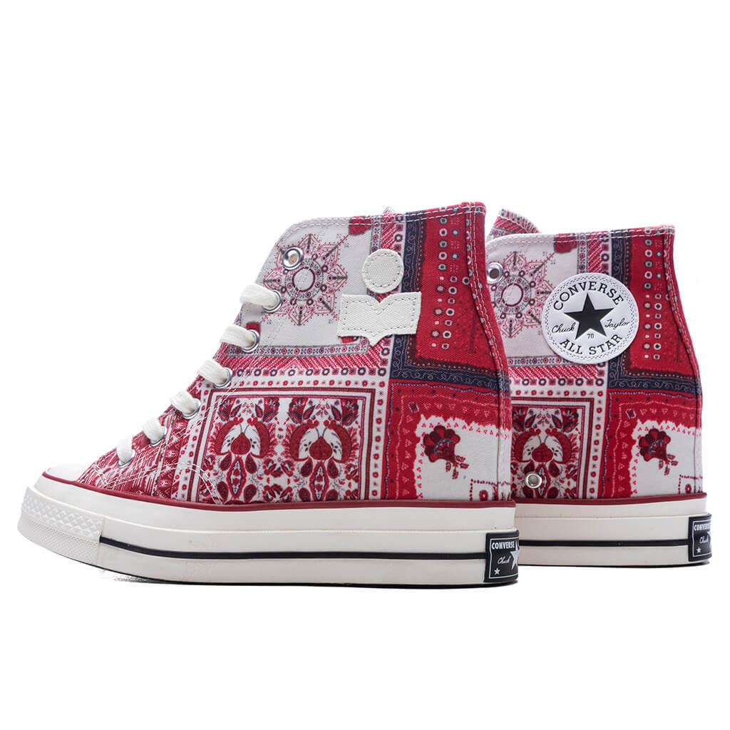 CONVERSE X ISABEL MARANT WOMEN'S CHUCK 70 WEDGE HI - VANILLA ICE/RED/BLACK - 3