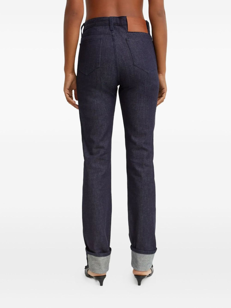 five-pocket leather-patch trousers 3
