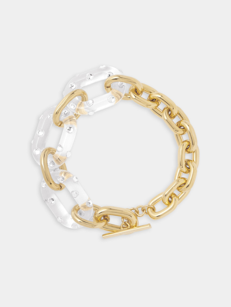 rabanne XL LINK CRYSTAL-EMBELLISHED TRANSPARENT NECKLACE outlook