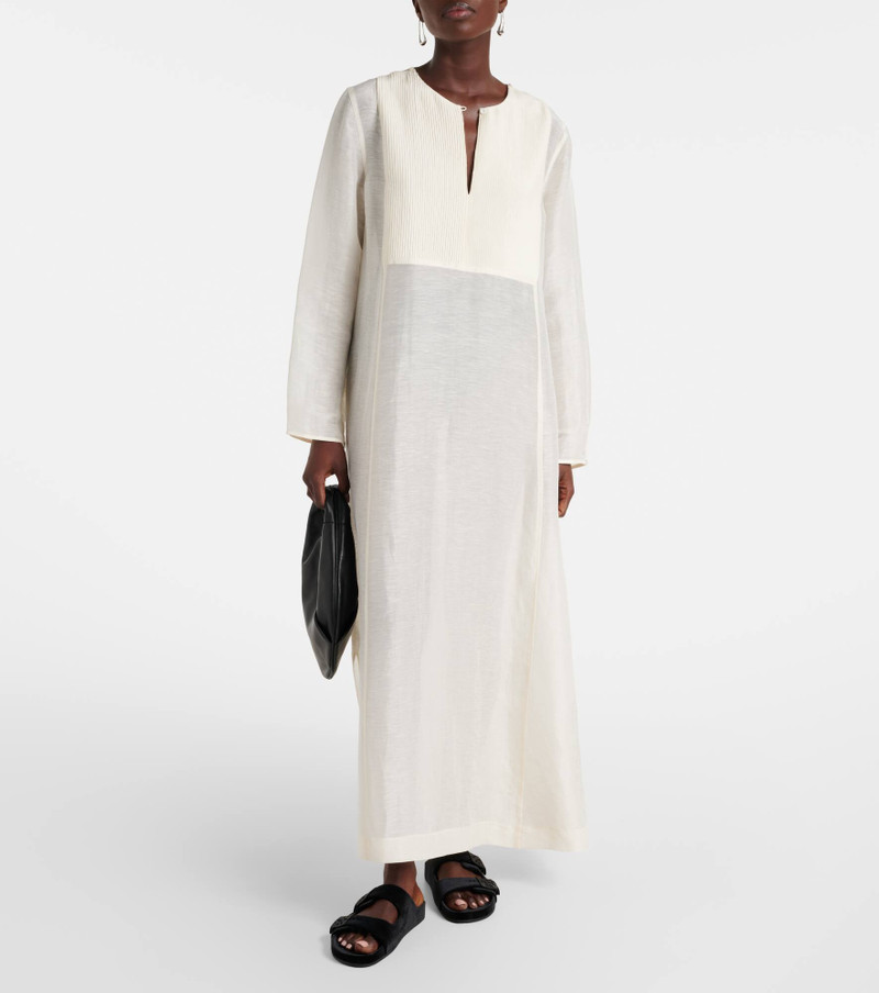 TORY BURCH Pleated linen and silk kaftan outlook