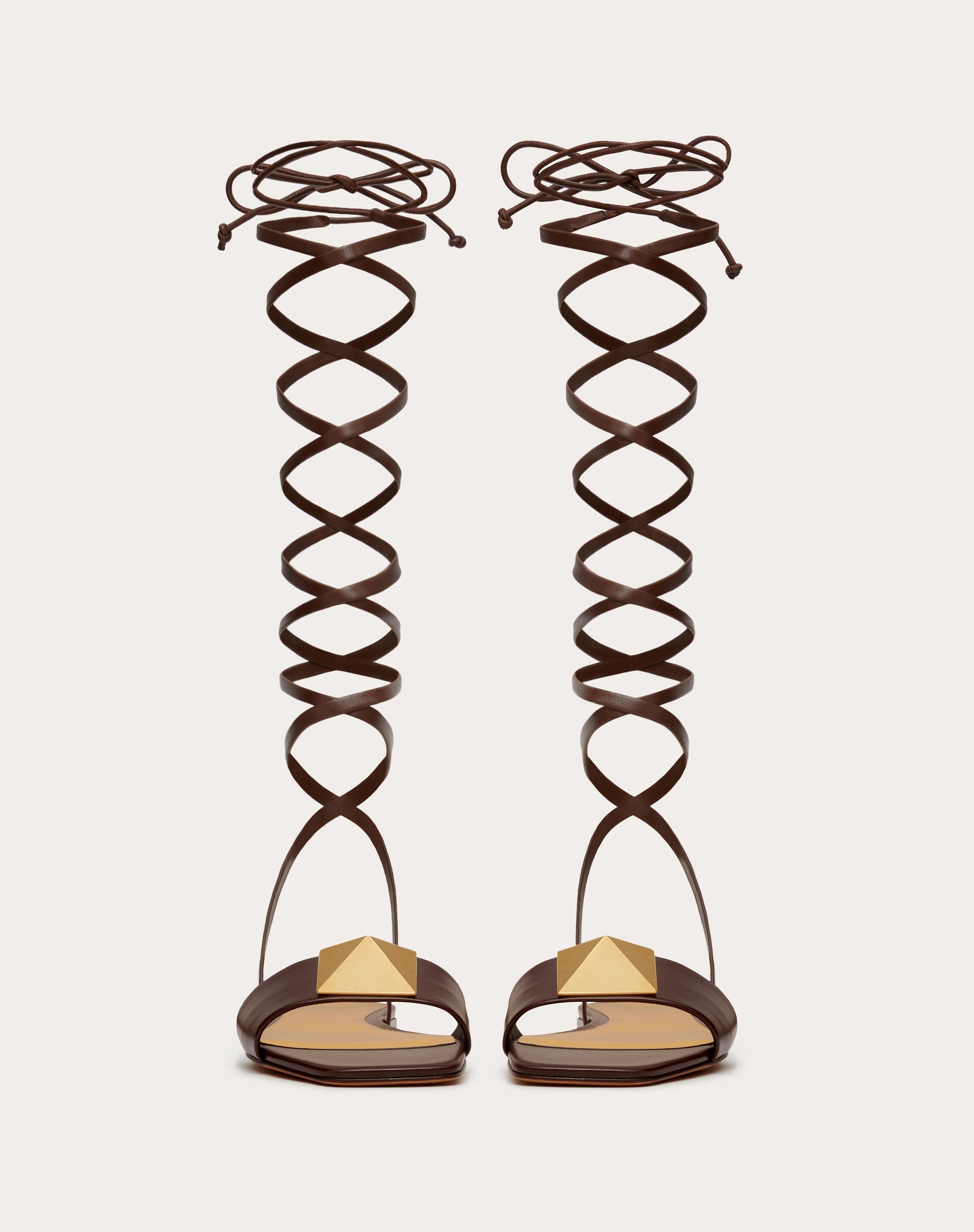 ONE STUD CALFSKIN FLAT SANDAL - 4