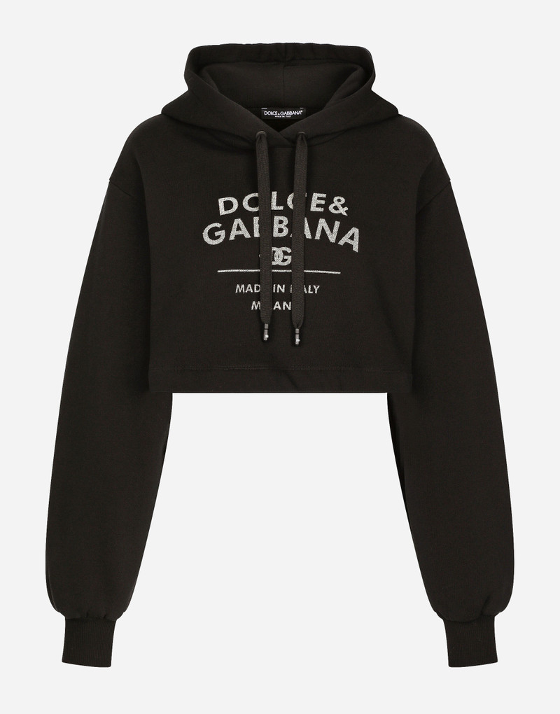 Jersey hoodie with Dolce&Gabbana logo lettering 1