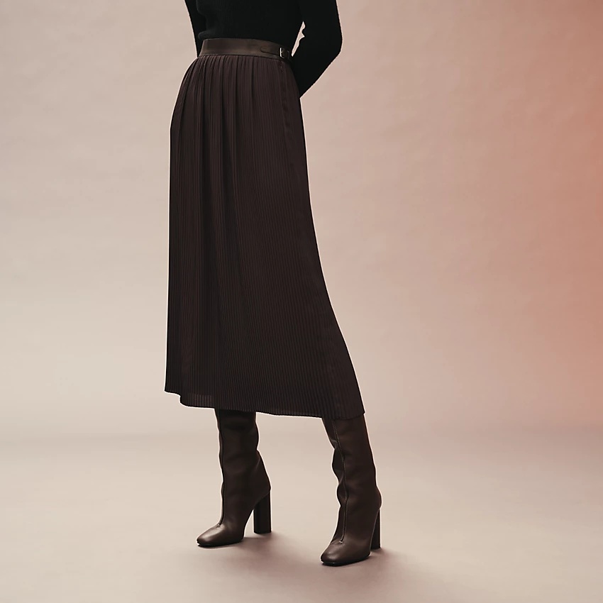 Mid-length pleated skirt - 3