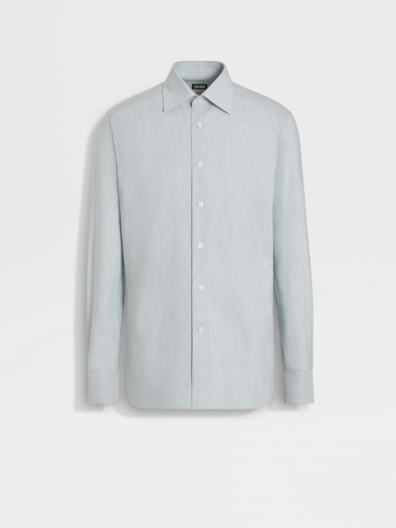 AQUA GREEN SILK COTTON AND CASHMERE SHIRT 1