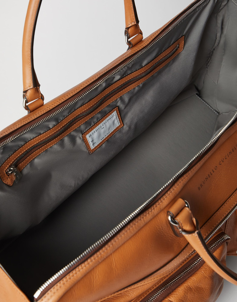 Cowhide trolley bag 5