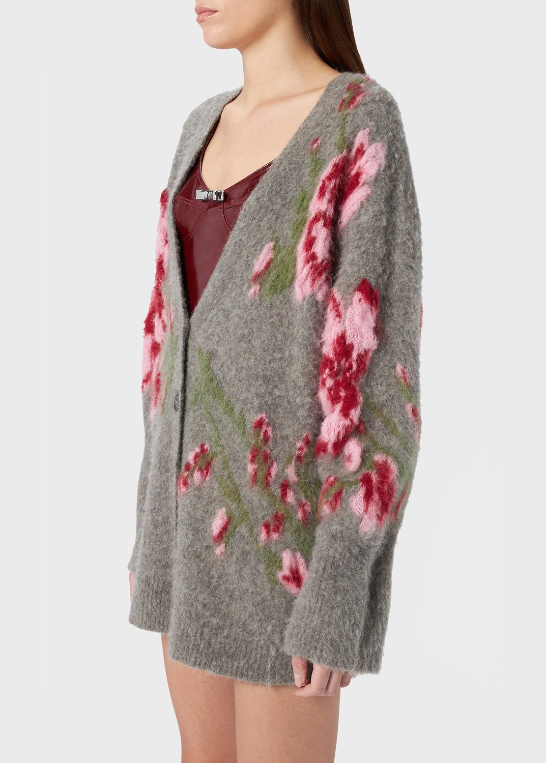 CARDIGAN WITH JACQUARD ROSES - 5