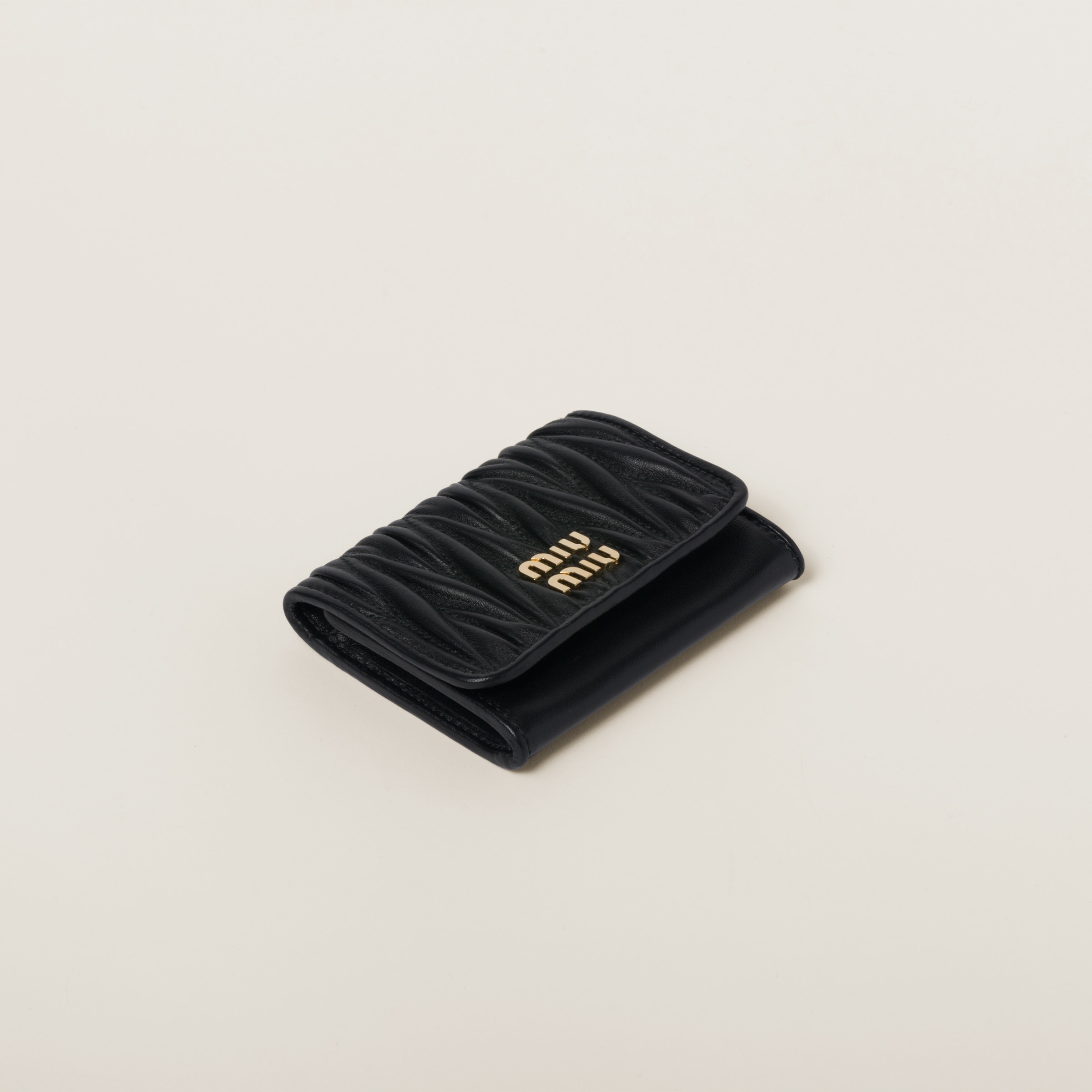 Matelassé nappa leather card holder - 3
