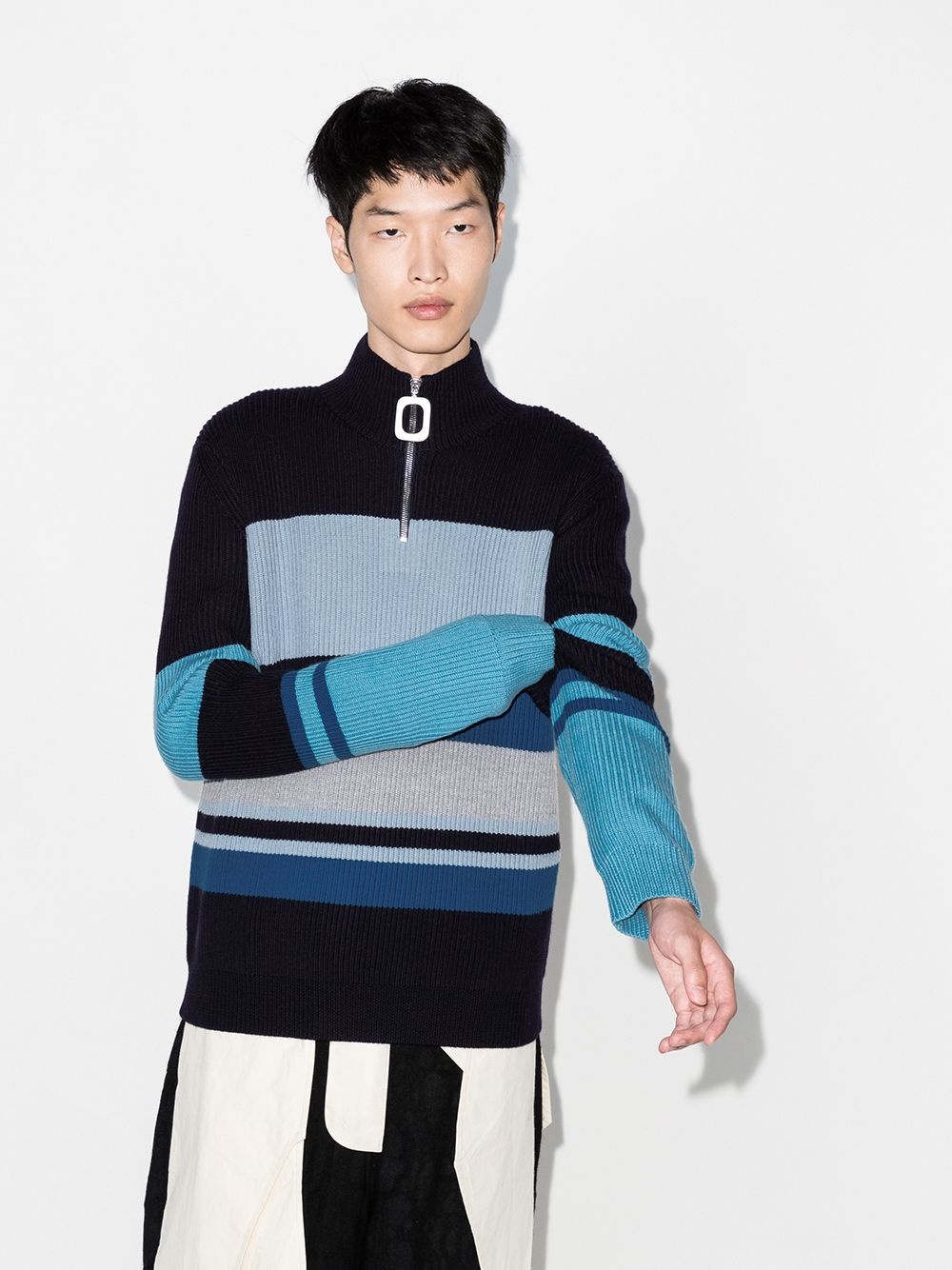 colour block ribbed jumper - 2