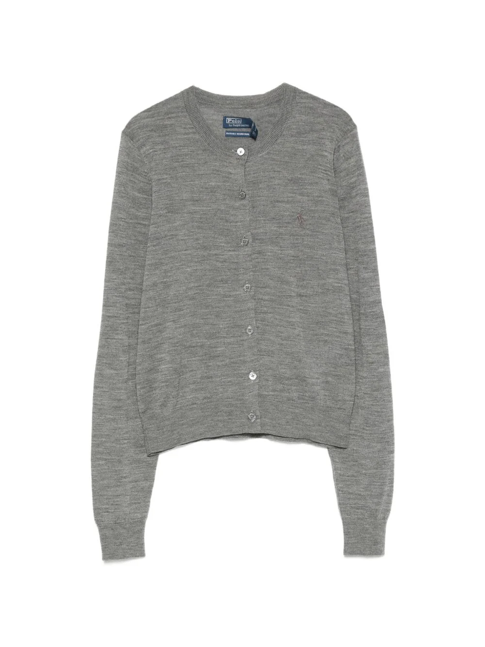 button-up wool cardigan - 1