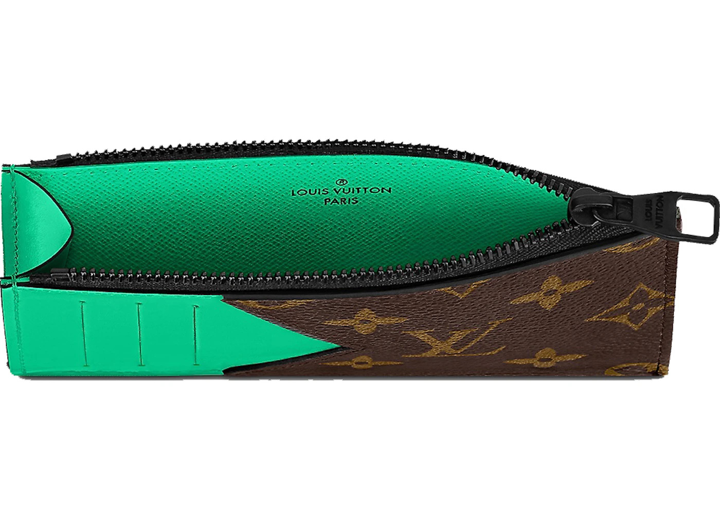 Louis Vuitton Coin Card Holder Monogram Macassar Minty Green - 3