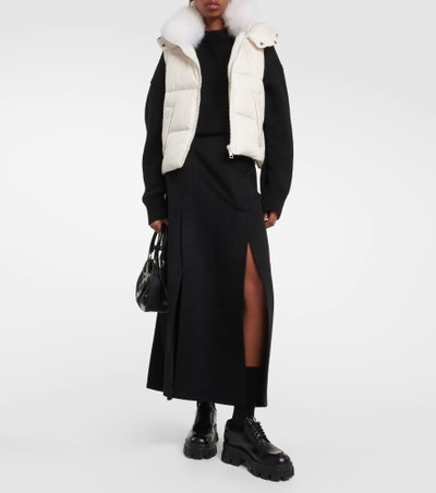 Yves Salomon Shearling-trimmed cropped down vest outlook